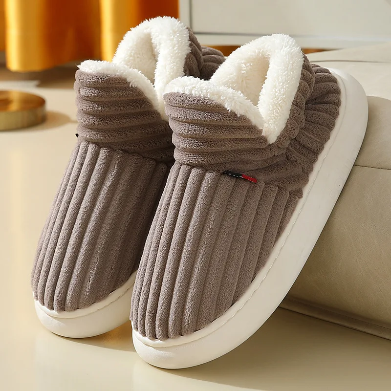 Male's Winter Unisex Plus Size 36-47 Casual Plush Shoes Warm Velvet Sneakers Men Women Snow Boots 2022 Household Cotton Slippers