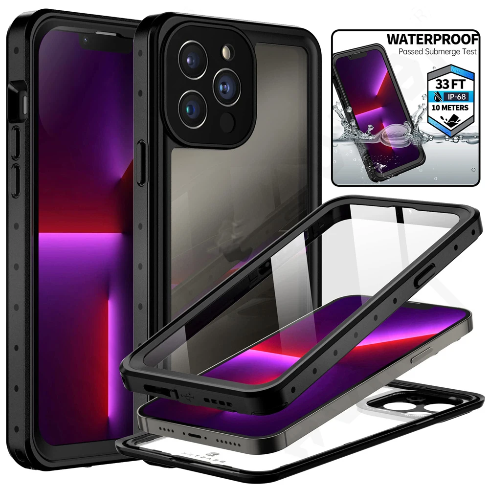 

IP68 Shellbox Waterproof Case For iPhone 14 13 12 11 Pro Max XR XS Plus 8 7 SE 2022 Metal Aluminum Swimming Phone Luxury Cover