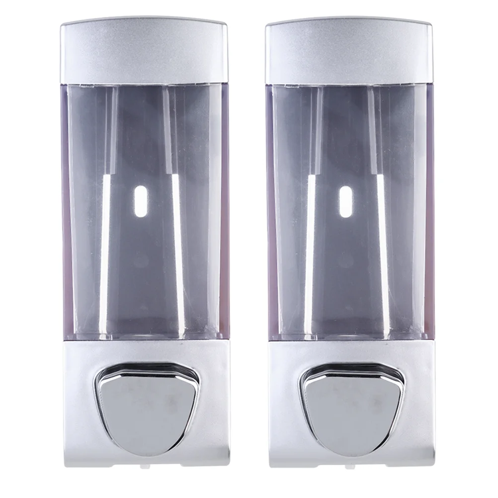 

2 Pcs Soap Dispenser Bottle Liquid Shower Hand Wash Shampoo Soapbox Bathroom Wall Mount Chamber Lotion