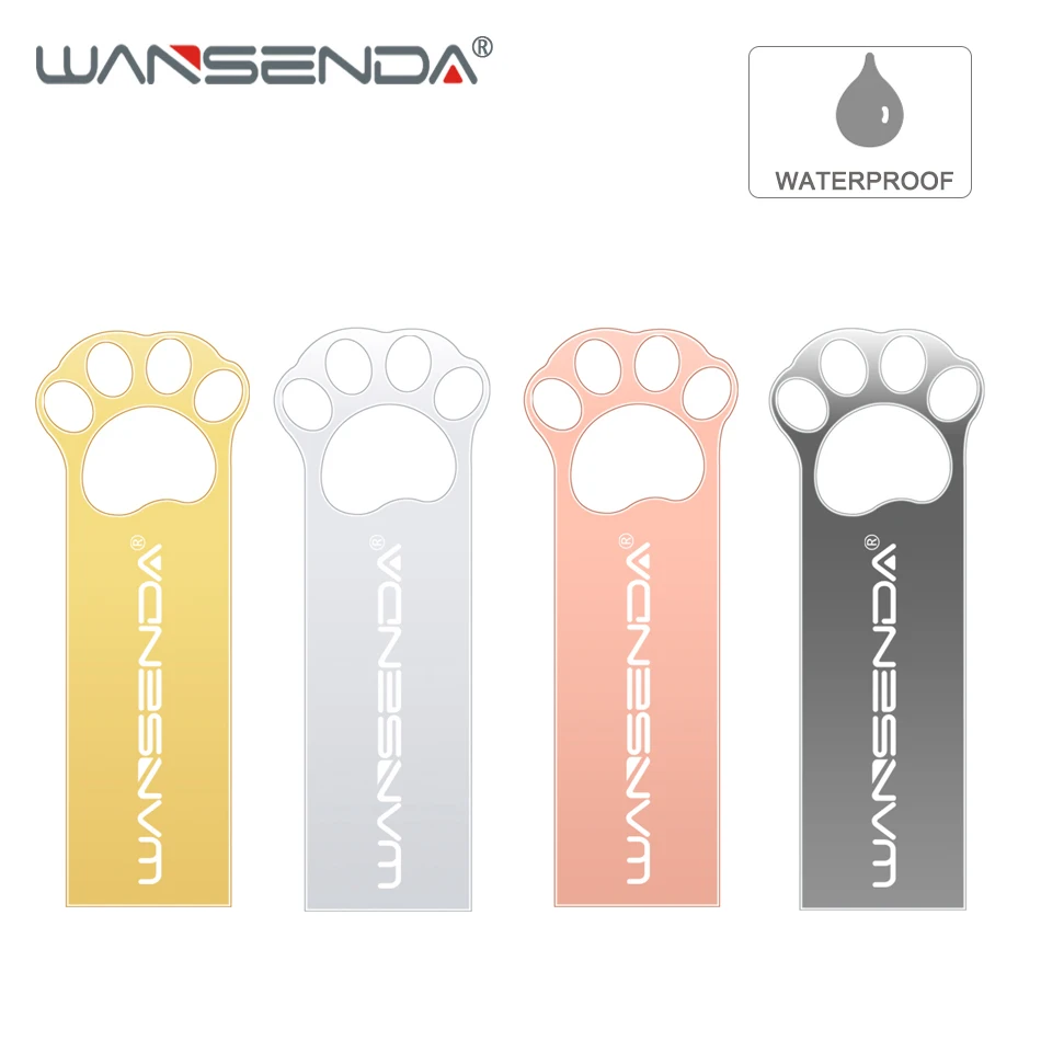 

WANSENDA водонепроницаемый USB флеш-накопитель в виде кошачьей лапы, 8 ГБ, 16 ГБ, 64 ГБ, 128 ГБ