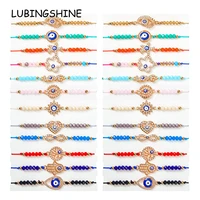 12pcslot turkey blue evil eye bracelet for women adjustable tree of life fatima hand crystal beads bracelets anklet jewelry