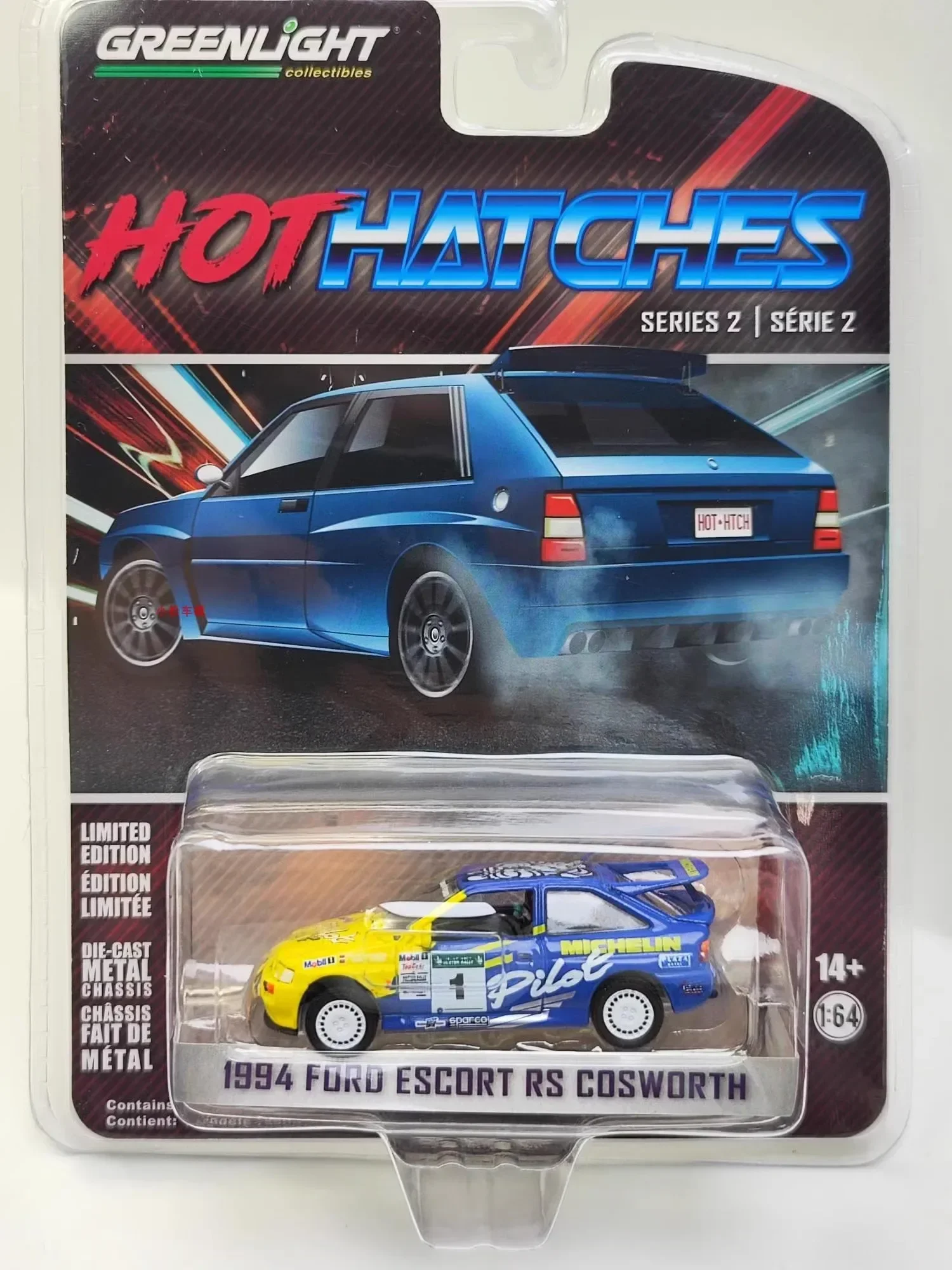 1:64 1994 Ford Escort RS Cosworth литая под давлением модель автомобиля из металлического