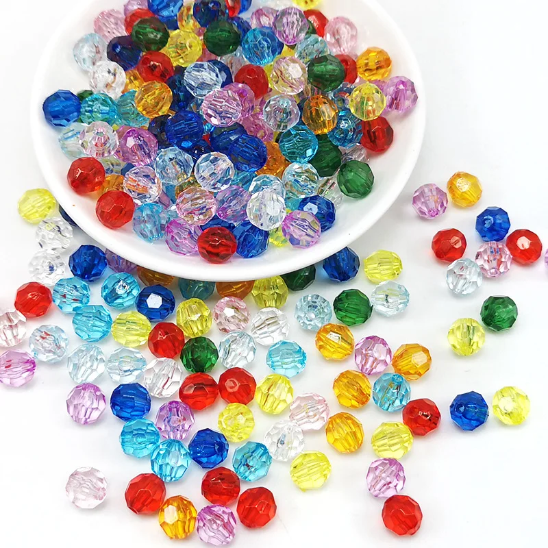 

Pink Multicolor 8mm 100pcs Austria faceted Crystal Glass Beads Loose Spacer Round Beads for Jewelry Making