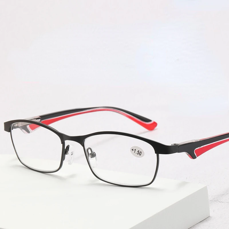 

Women Spring Legs Elderly Reading Glasses Metal Half Frame Presbyopic Glasses Men Personality Fashion Trend Hyperopia Eyewear