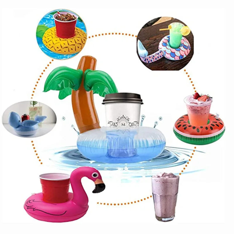 

Portable Pool Drink Holder Water Coasters Floating Inflatable Cup Drink Holder Swimming Pool Float Bathing Pool Toy Party Decor