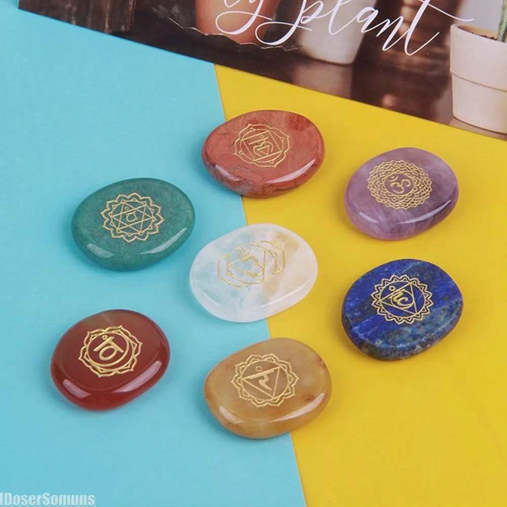 Руны из натурального агата Луны цвет 7 дюймов Кристалл овальной гравировки