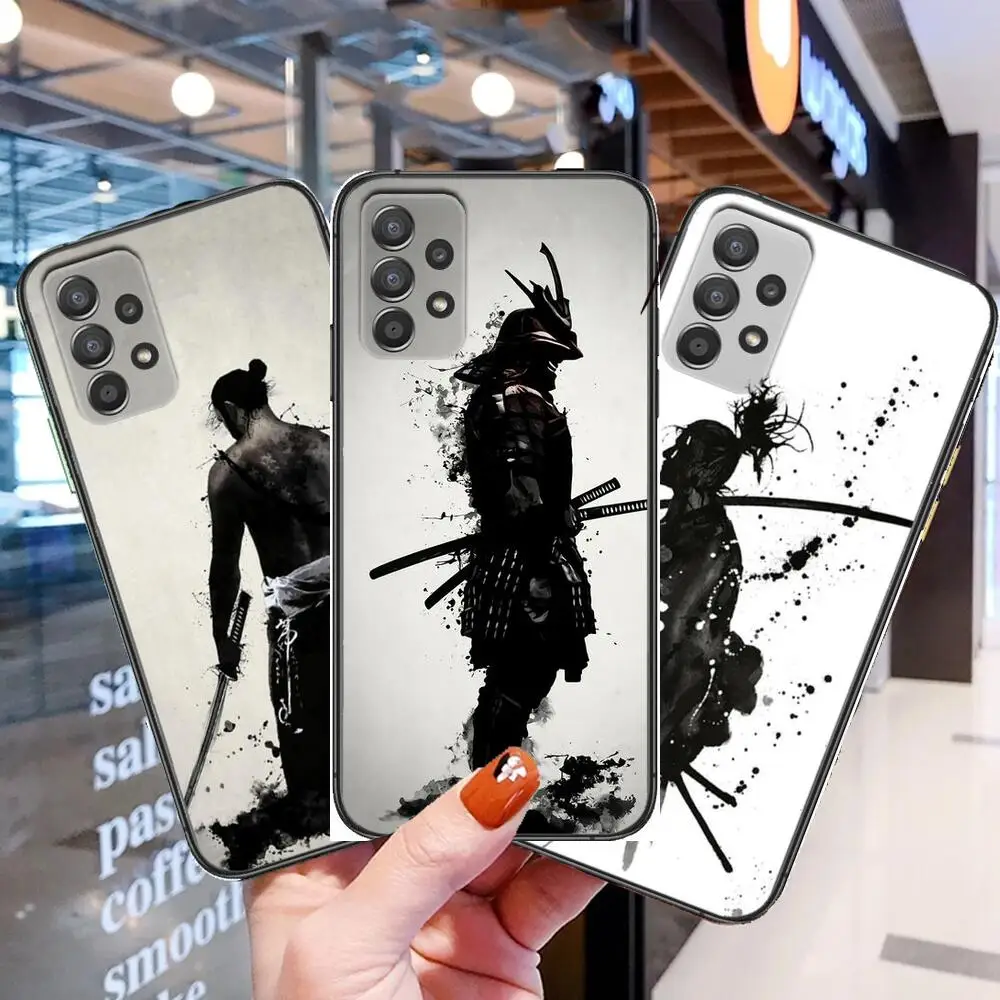 

Japanese samurai anime Phone Case Hull For Samsung Galaxy A70 A50 A51 A71 A52 A40 A30 A31 A90 A20E 5G a20s Black Shell Art Cell