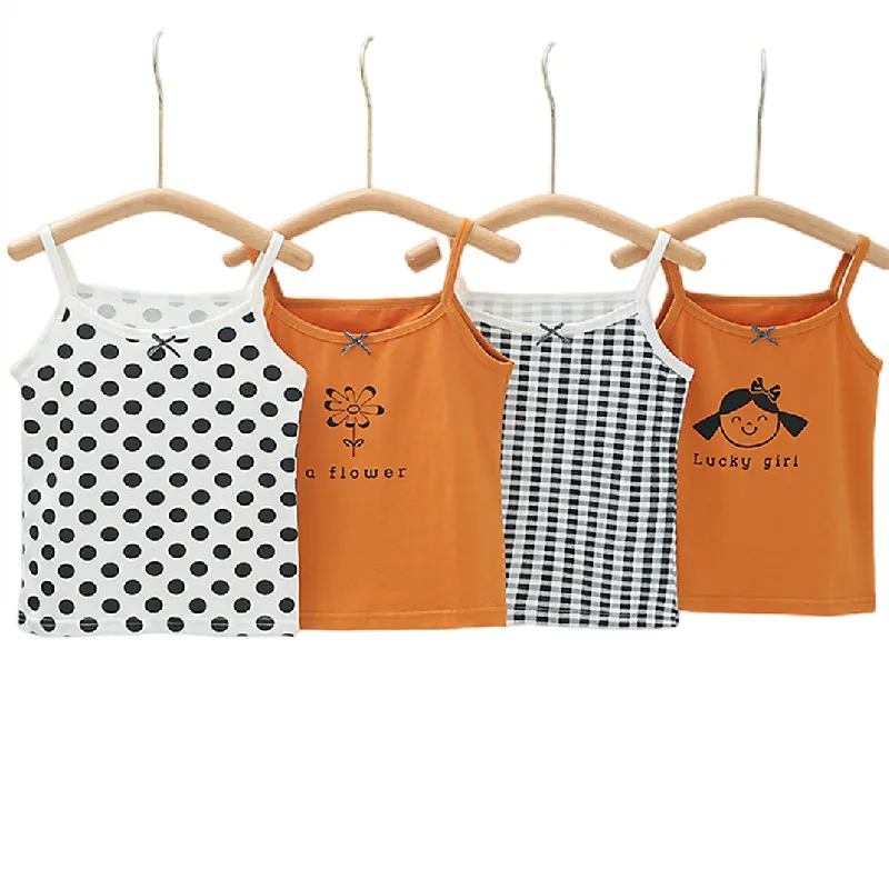 3pcs Children Undershirt Girls Cute Design Singlet Cotton Underwear Tank Soft  Breathable Tank Tops for Baby Girl Size 110-150 images - 6