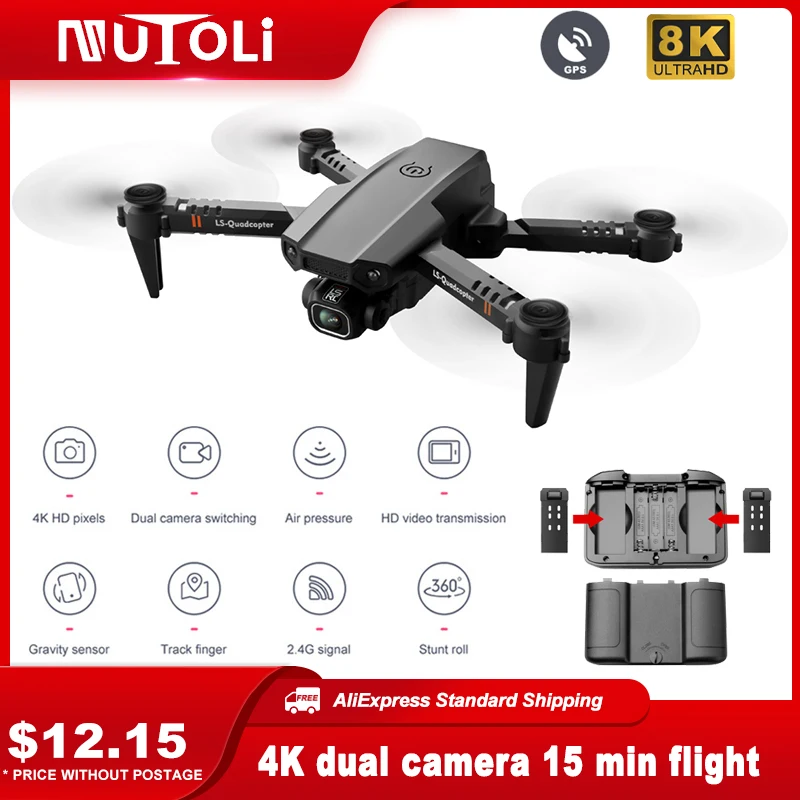 

MuToLi XT6 мини-дрон wifi fpv с 4K HD двойной камерой режим удержания высоты складной радиоуправляемый дрон детские игрушки начальный уровень квадрок...