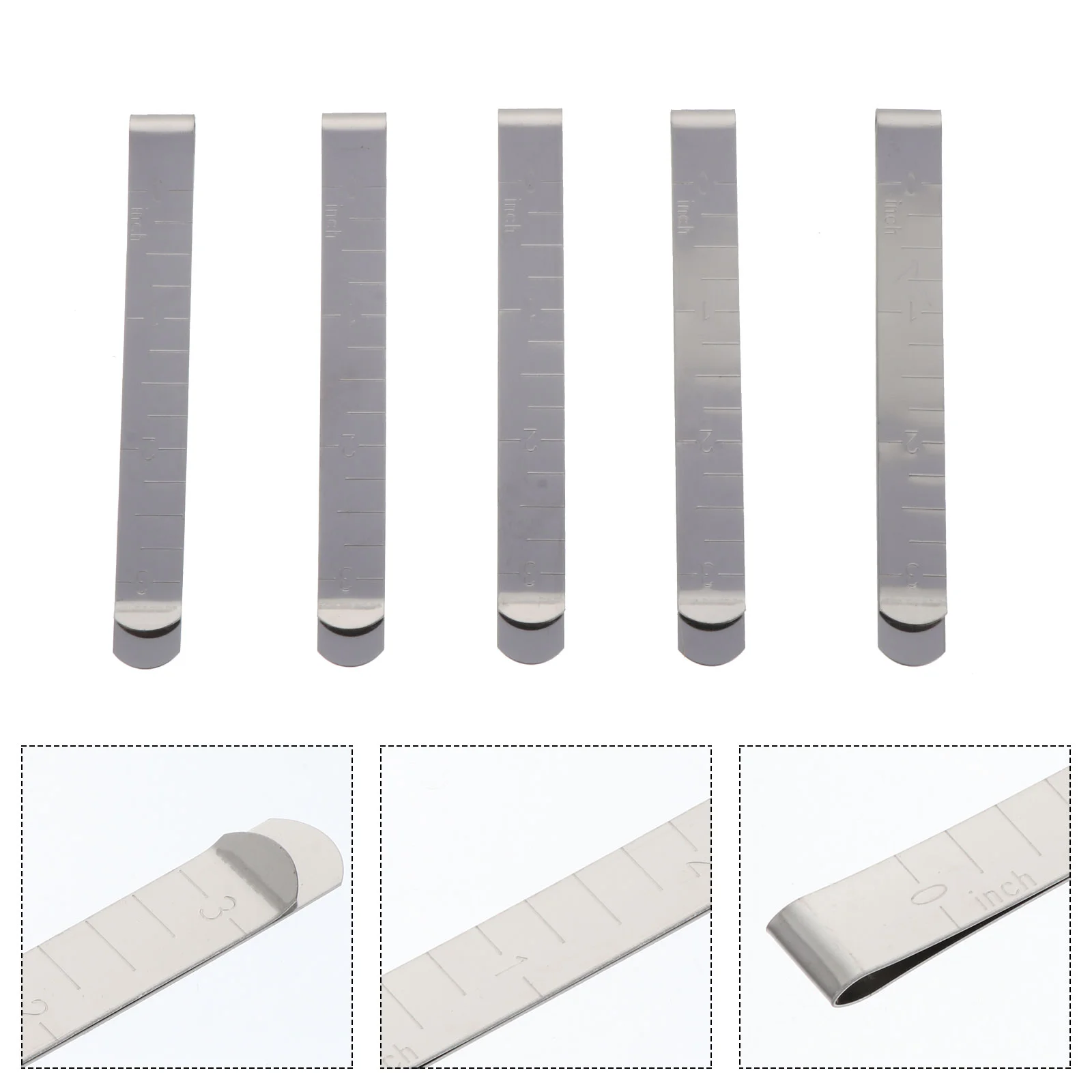 

20Pcs Stainless Steel Hemming Clips 3 Inches Quilting Clips Measurement Ruler