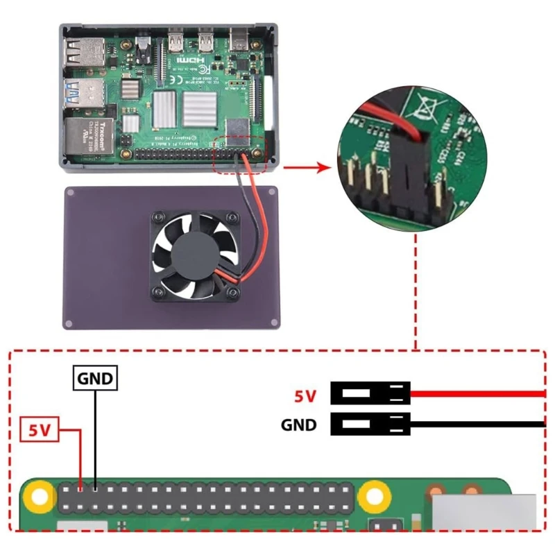 

F3MA for RaspberryPi4 4B Mainboard Heatsink Case Aluminum Alloy Metal Box Cover Heat Dissipation with Cooling Fan
