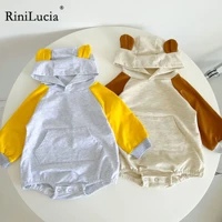 rinilucia new bodysuit for newborn rompers baby boys girls clothes patchwork long sleeve hoodies jumpsuit costume infant onesies