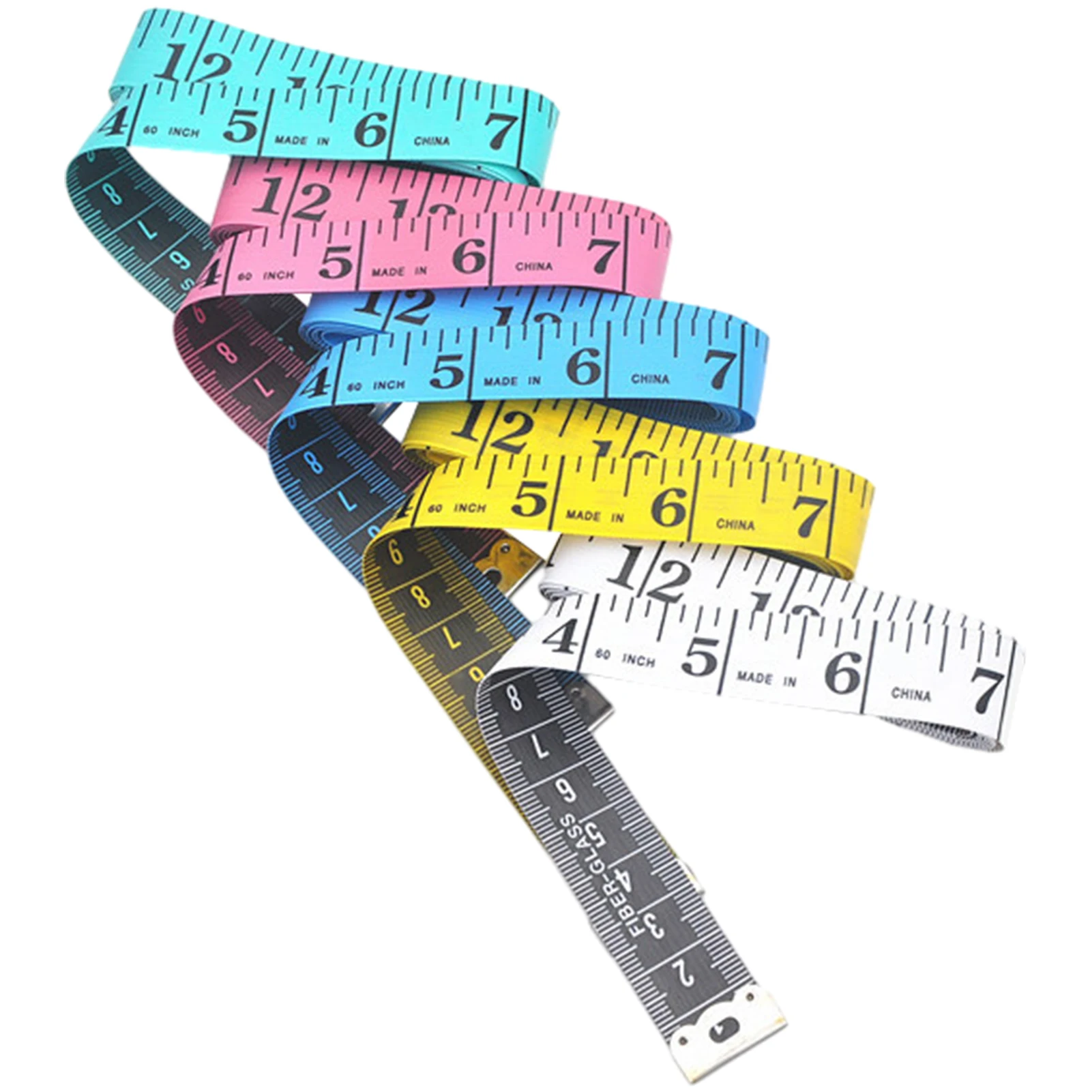 

5pcs Body Colorful Fiberglass Portable Durable Tape Measure Cloth For Sewing Crafts Dual Sided Ruler Soft Flexible 150cm Tailor