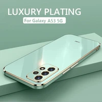 for samsung galaxy s20 s21 fe s22 note20 ultra s10 a53 a13 a23 a52 m51 a72 a51 a71square plating shockproof silicone phone case