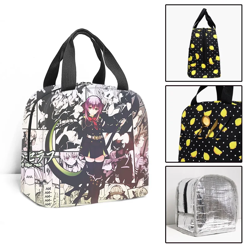 

Мультяшные аниме Seraph Of The End 3D сумки с принтом, термоизоляция, сумка для еды, портативная изолированная сумка для ланча, сумки для льда