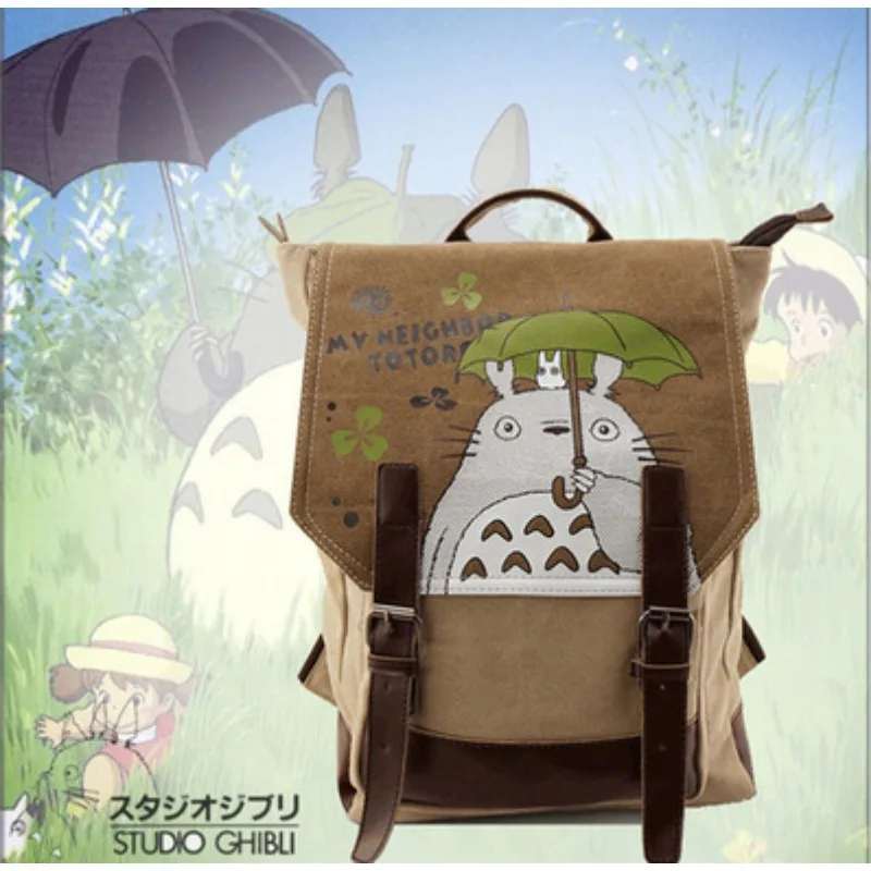 

Холщовый Рюкзак в стиле аниме, дизайнерский чехол для рюкзака Тоторо, студенческий дорожный портфель для компьютера, детский подарок
