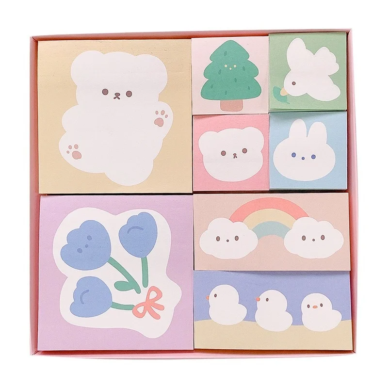 

800Sheets Cute Cartoon Memo Pad Student Decorative Diary Non Sticky Notes Scrapbooking Diy Kawaii Notepad School Stationery