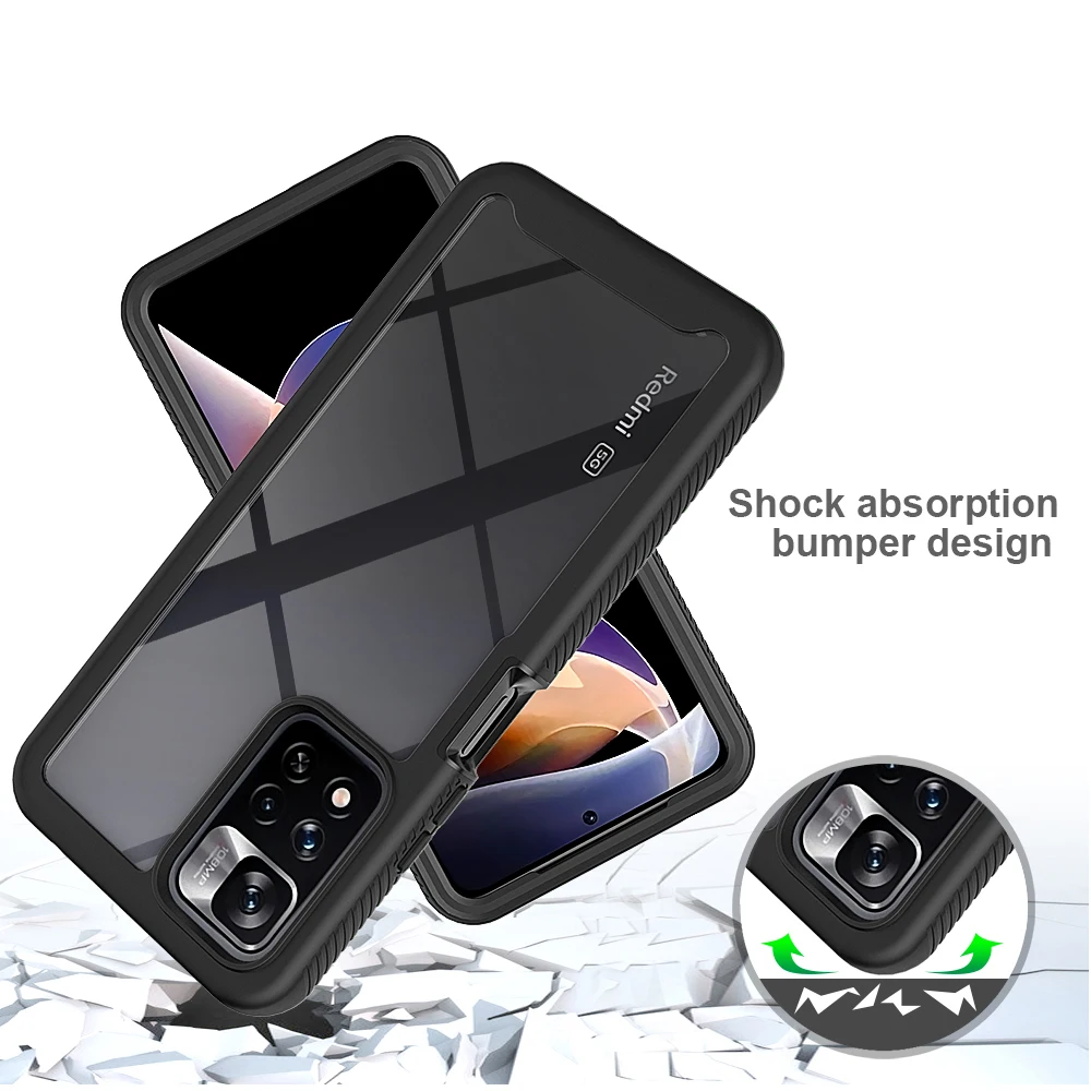 Чехол-накладка для Xiaomi Redmi Note 11 Pro Plus 2022 360 противоударный прозрачный на заднюю