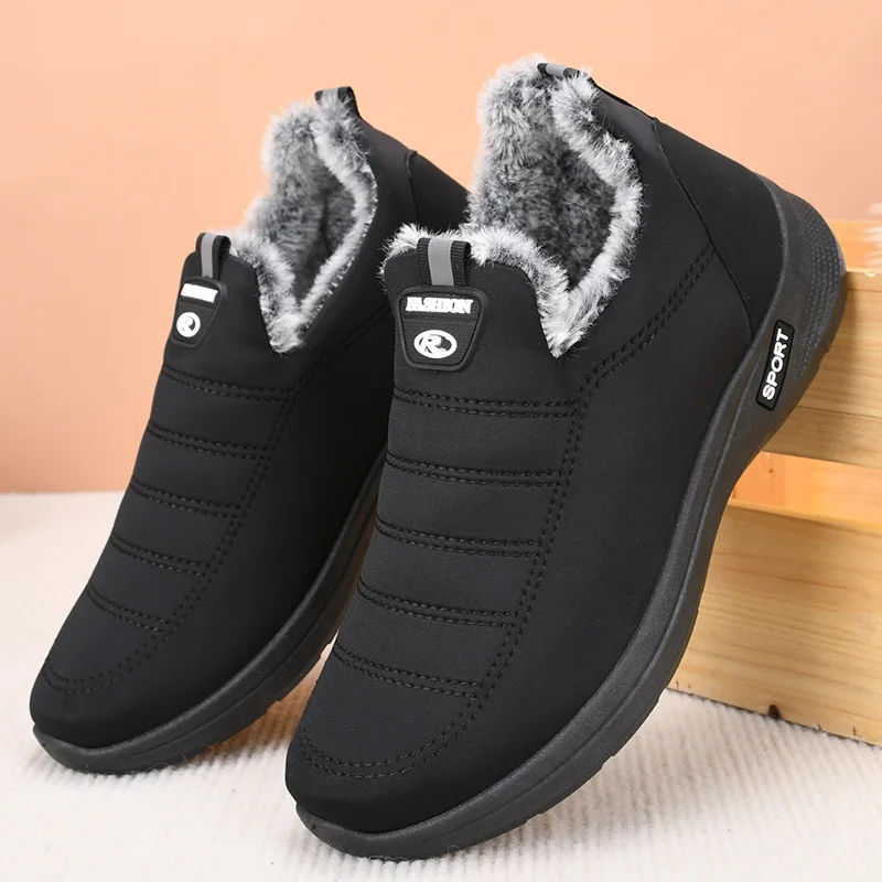

New Men Snow Boots Super Warm High Quality Shoes Slip on Winter Comfortable Plush Shoe Non Slip Waterproof Ankle Boots for Man