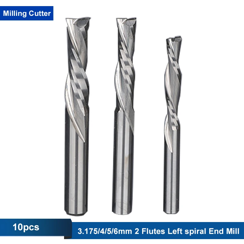 

Спиральные карбидные фрезы с 2 канавками, 10 шт./лот 3,175/4/5/6 мм