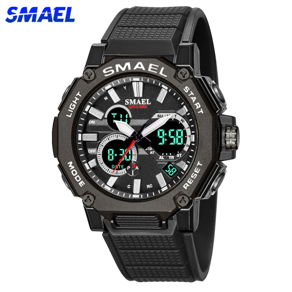 

SMAEL Watch Men Analog Quartz Digital WristWatch Waterproof Sports Clock For Man LED Electronic Army Men's Watches Montre Homme