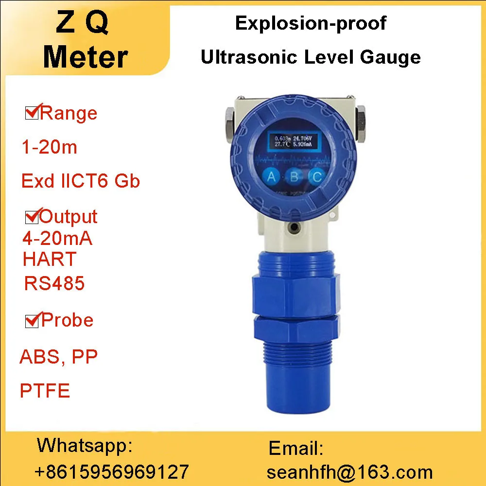 

Integrated ultrasonic level gauge 4-20mA split explosion-proof water level sensor anti-corrosion switch controller