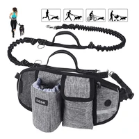 dog training waist bag hands free leashes set multifunctional belt bag pet leash reflective waterproof nylon material design