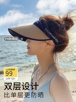 panama fashion straw hat empty top 2022 womens summer hat sun protection outdoor sports fishing vacation beach sun hats