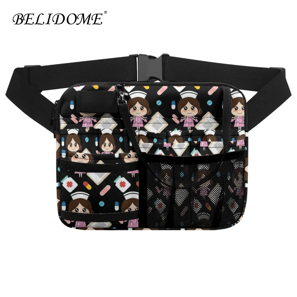 

Kawaii Nurse Design Fanny Pack Utility Hip Bag Waist Pouch Multi Compartment Practical Organizer Nursing Accessory for Midwife