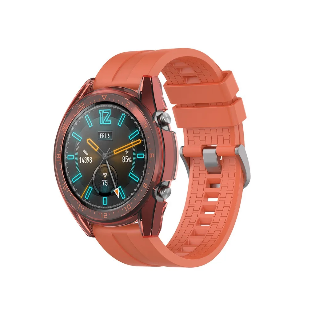 

Прозрачный тонкий ТПУ защитный бампер для часов рамка чехол для Huawei-Watch GT2 46 мм магнитный браслет для шитья