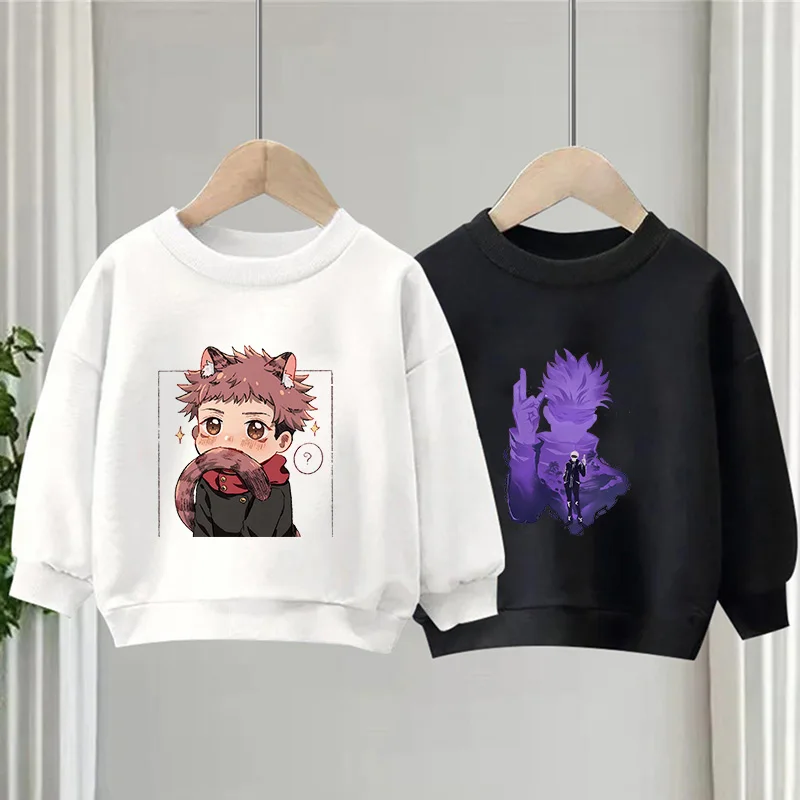 

Jujutsu Kaisen Children's Sweatshirt Pullover Kawaii Satoru Gojo Fashion Anime Cartoons Casual Clothes for Girls Boys Kid Tops