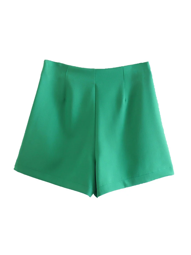 

2022 Summer Women Casual Solid Shorts Fashion High waist Zipper Female Elegant Sweet Street Straight Shorts Clothing