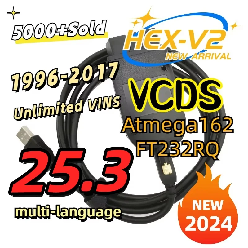 

Интерфейс VCDS VAGCOM 2025 VCDSCAN HEX V2, обновление 25,3 для VW, для AUDI Skoda Seat, многоязычные автомобильные диагностические инструменты