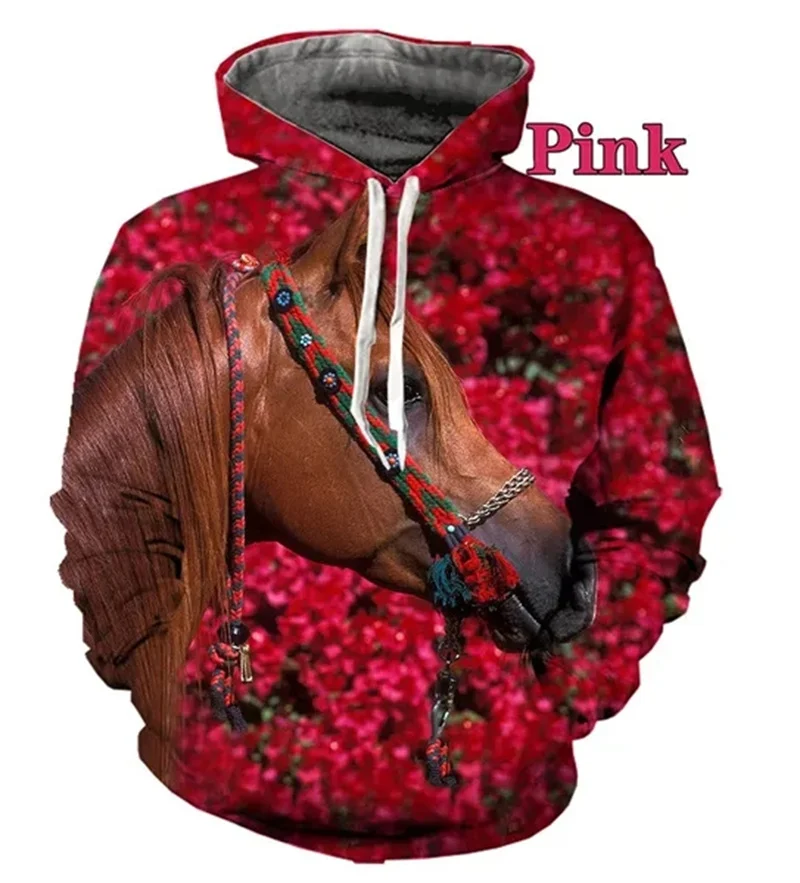 

Новинка, мужские толстовки с 3D-принтом лошади, уличная одежда унисекс, Свитера с капюшоном, женские пуловеры в стиле Харадзюку, детские модные толстовки