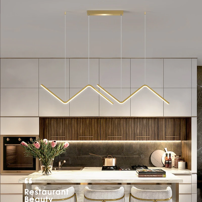 modern led chandelier lamp for kitchen dining room minimalist design home decor creative restaurant suspension light fixture free global shipping