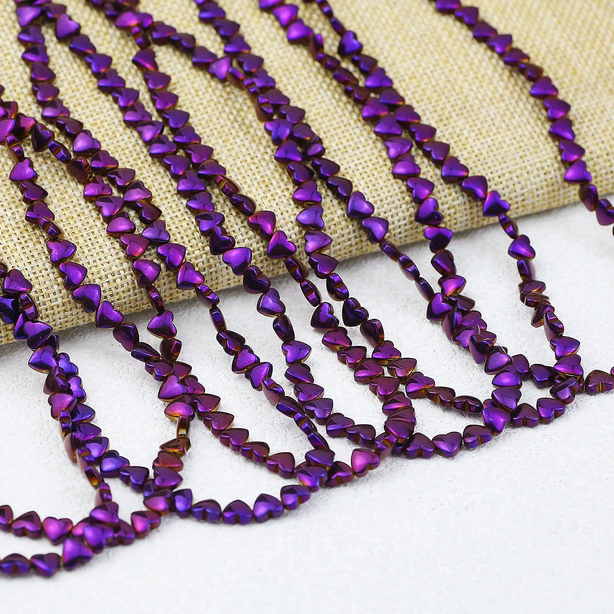 Натуральный Камень Покрытие Фиолетовый Гематит Сердца Форма Проставки