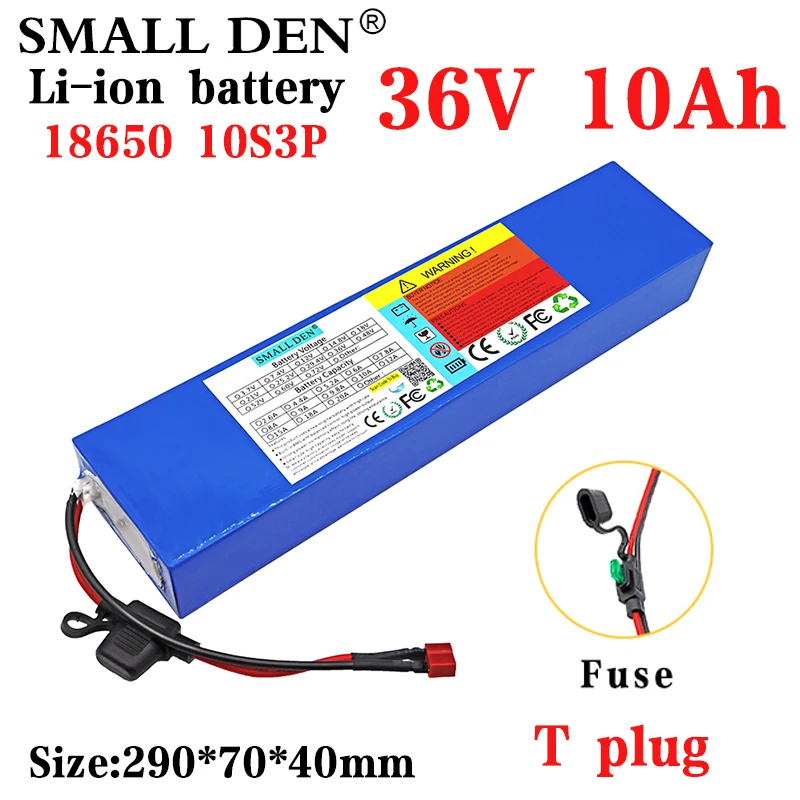 

36V Battery 10S3P 10Ah Battery Pack 250W-500W High Power Battery 36V 10000mAh Ebike Electric Bicycle BMS + 42v 2A Charger