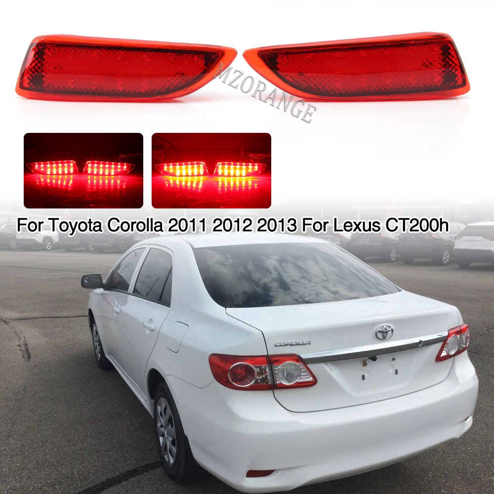 

1 пара, Светодиодный отражатель для заднего бампера Toyota Corolla 2011 2012 2013 Lexus CT200h