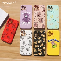 cute bear smiley phone case for samsung a12 s21 s22 a52 a72 s20 fe a50 a71 a51 a50 a32 s9 s10 e summer candy girl soft tpu cover