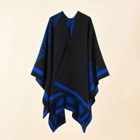 poncho coat thickening patchwork imitated cashmere soft touching women cape coat for cold weather