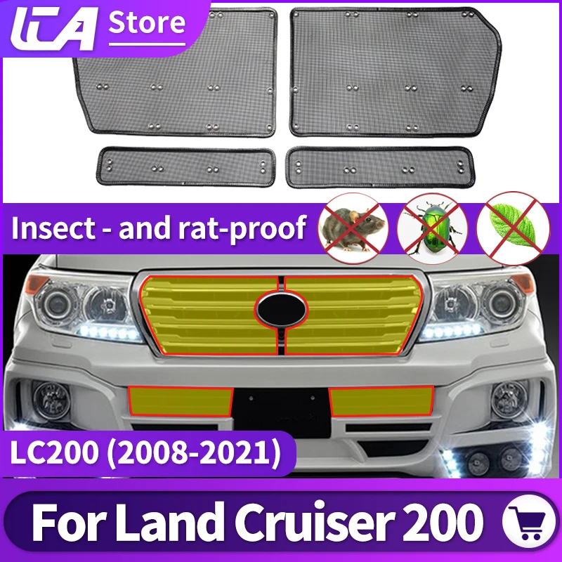 

For Toyota Land Cruiser 200 LC200 2011-2021 Stainless Steel Exterior Accessories Air Intake Grille Prevent Mosquito Sand
