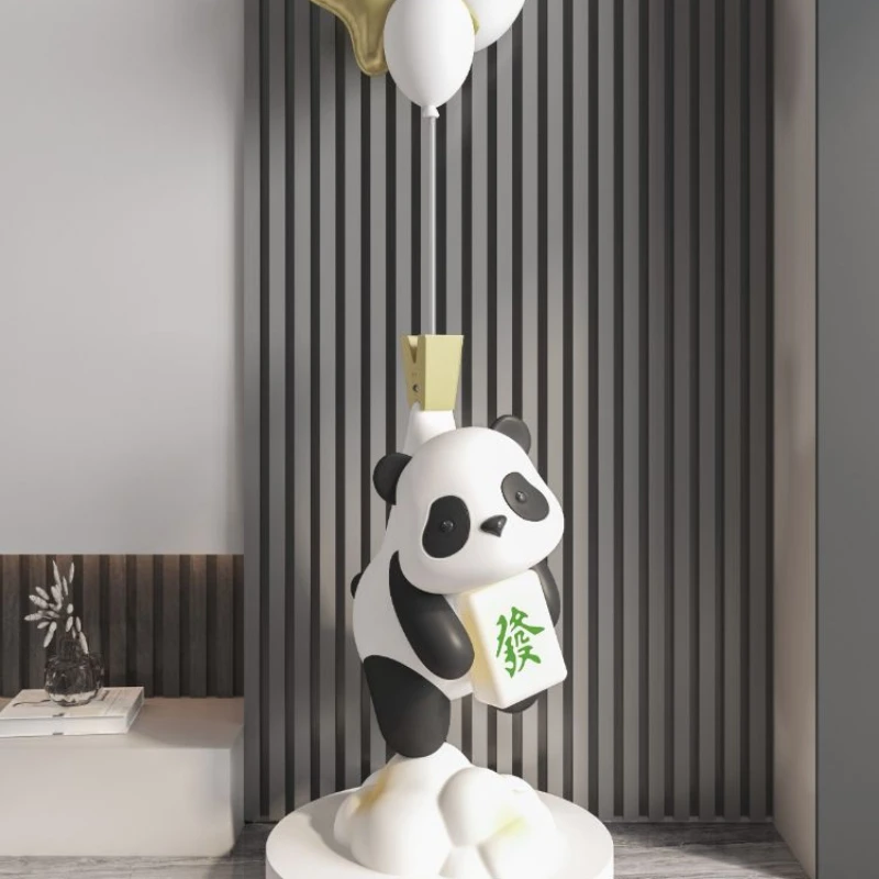 

Light luxury panda living room decoration ornaments, large floor-to-ceiling dolls, home TV cabinet, entrance housewarming moving