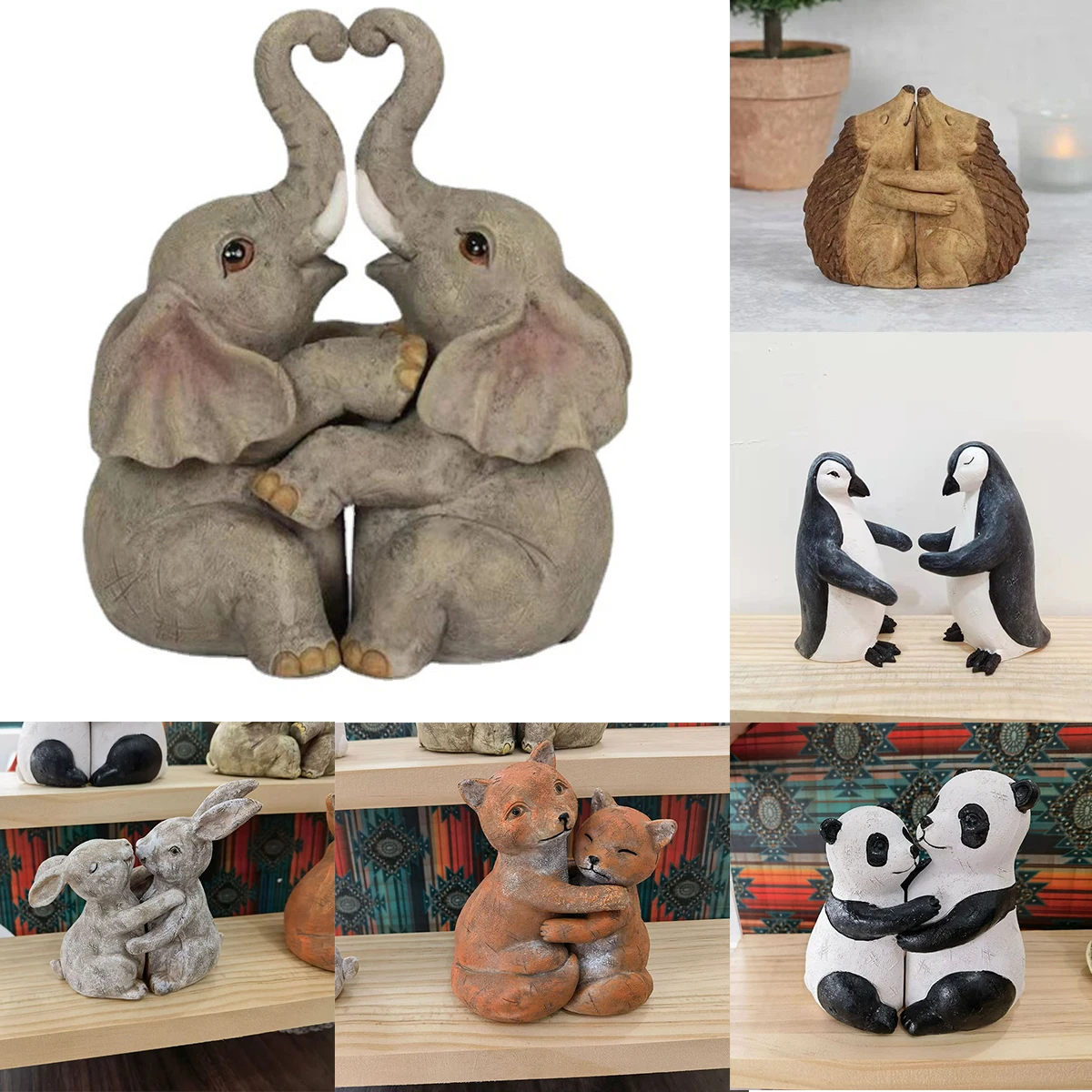 

Creative Home Decor Valentine's Day Animal Couple Statue Resin Crafts Courtyard Figurine Home Garden Sculpture Decoration