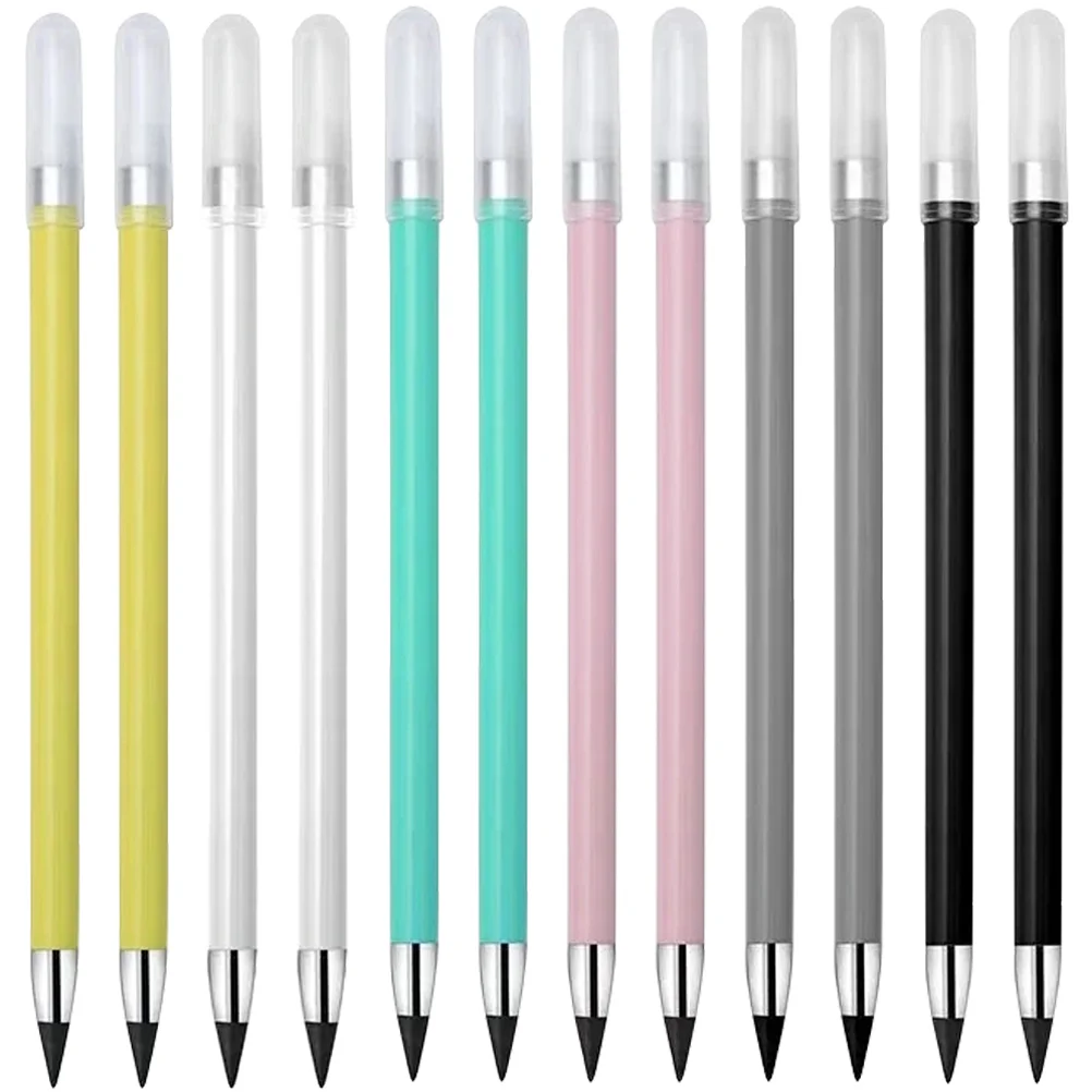 

12 Pcs Eternal Writing Pencils Everlasting Eraser Inkless Write Erasable Fun No Sharpening Infinite Reusable