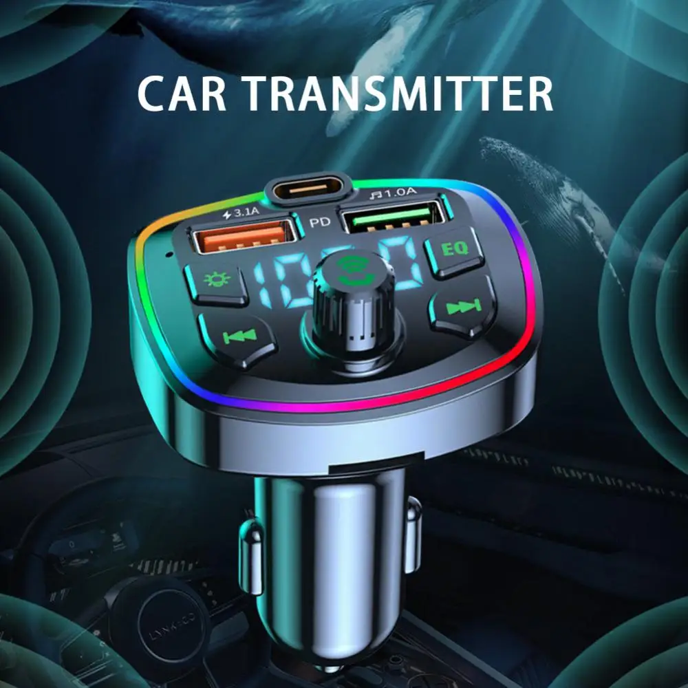 

Lossless Music Mp3 Music Player Fast Charging Dual Usb Fm Transmitter Hands-free Car Accessories Pd 18w Type-c Cigarette Lighter