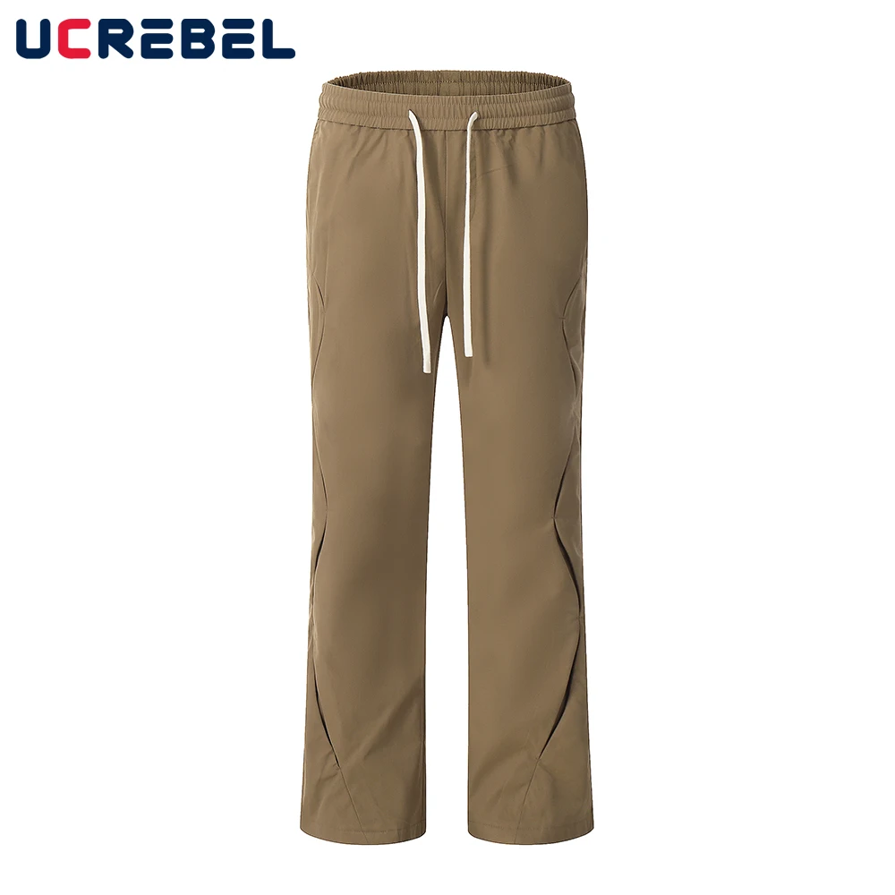 

Брюки-карго мужские однотонные, повседневные свободные штаны с эластичным поясом, прямые штаны в стиле сафари