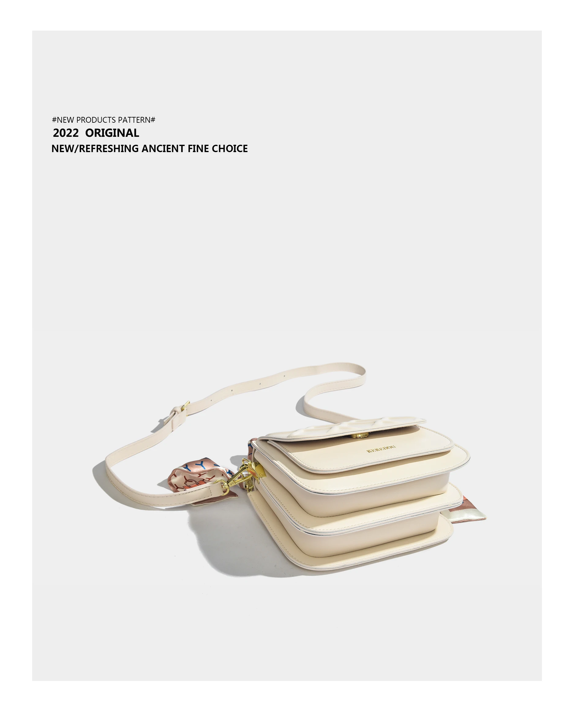 Elmsk 2022 Single Shoulder Messenger Bag Women French Style Vintage Texture Leather Casual Chain Bag