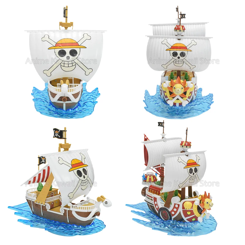 

Japanese One Piece Action Figure Marine Pirate Boat Thousand Sunny Going Merry Assembled Ship Toys Model Figurines