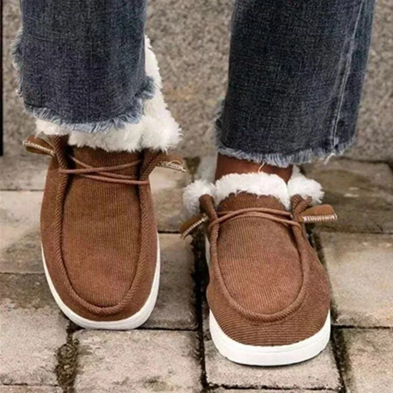 

Winter Snow Boots Women Warm Cotton Shoes Fur Plush Lady Casual Shoe Lace Up Fashion Comfortable Sneakers Zapatillas Mujer 35-43