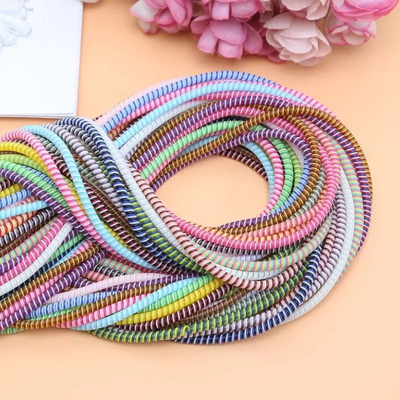 

Color phone Wire Cord Rope Protecto Anti-break spring protection rope for USB Charging Cable earphone Data Bobbin Winder